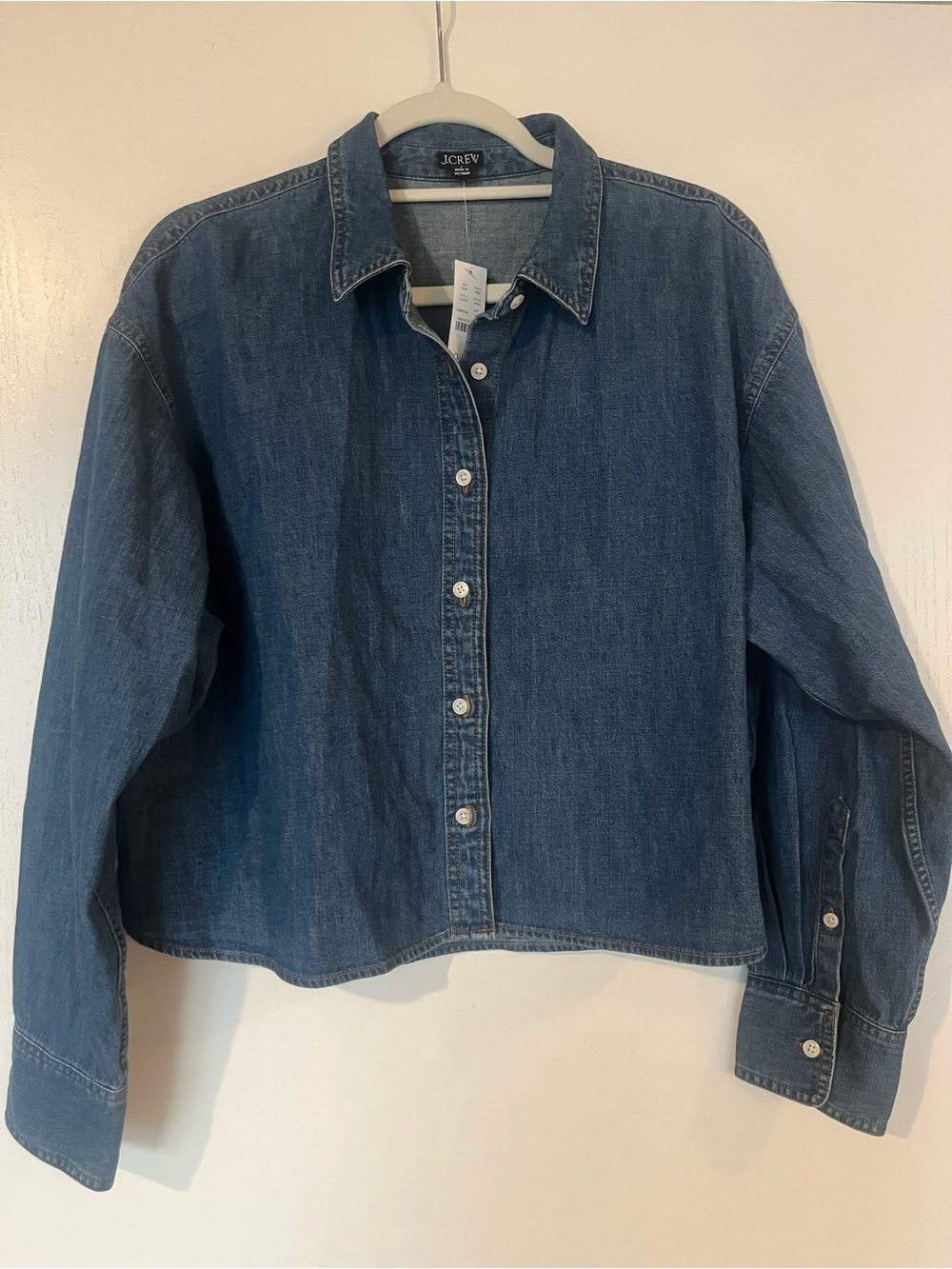 NWT J.Crew Étienne cropped button-up shirt in chambray - Picture 2 of 5